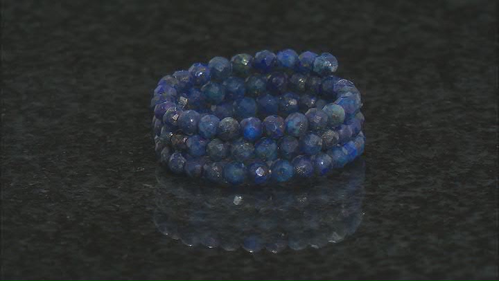 Round Onyx, Red Garnet, Lapis Lazuli, Aquamarine, Amethyst Set Of 5 Beaded Wrap Rings 2.3mm Round